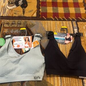 Black and Gray Seamless Bralette Set